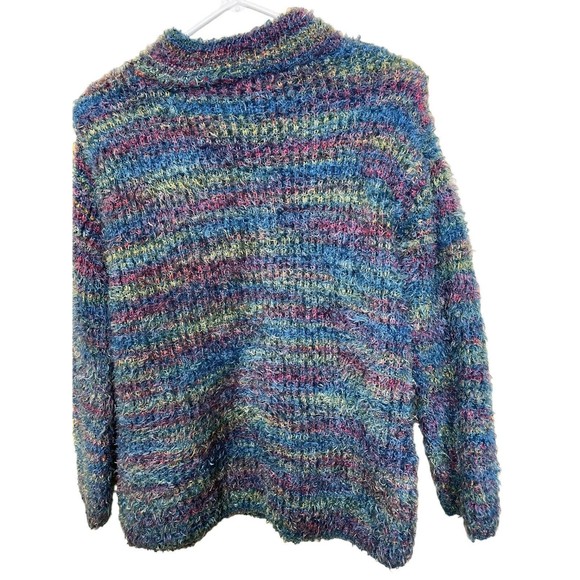 Miss B Sweater Fuzzy Blue Multicolored Size Small/Medium. Loose Fit. - Picture 2 of 5